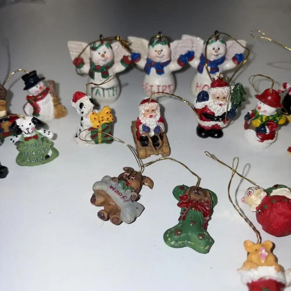 Bundle of 19 mini Christmas ornaments vintage 1990s
